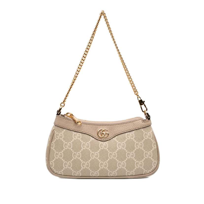 Gucci Small GG Supreme Ophidia Shoulder Bag Beige Good condition - Front View