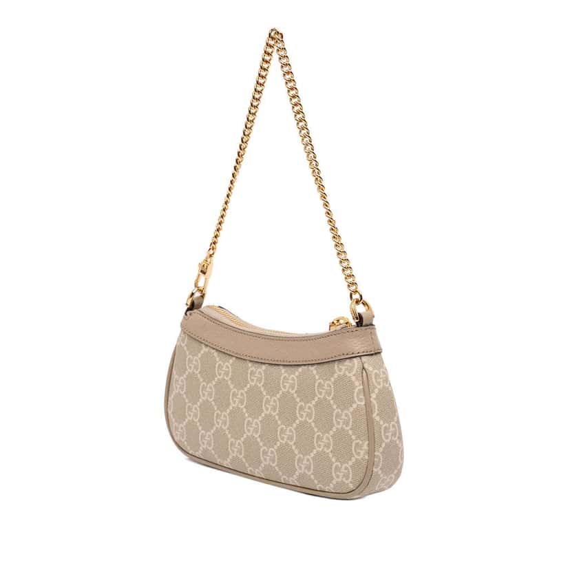 Gucci Small GG Supreme Ophidia Shoulder Bag Beige Good condition - Back View