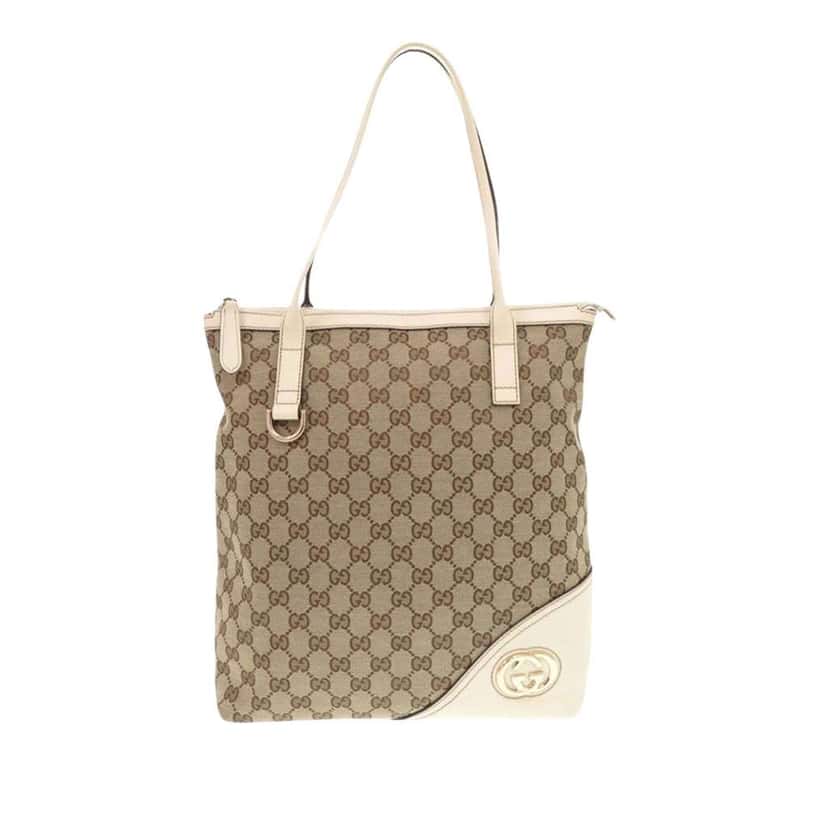 Gucci GG Canvas Britt Tote Beige Canvas Good condition - Front View