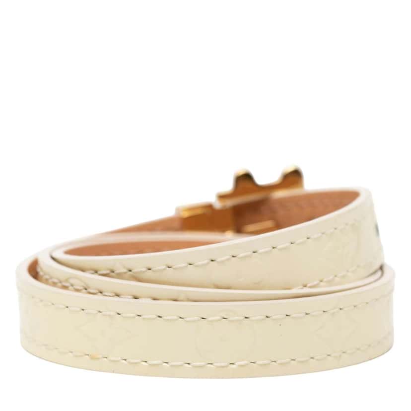 Louis Vuitton Monogram Vernis Triple Tour Wrap Bracelet White Leather Good condition - Inside View