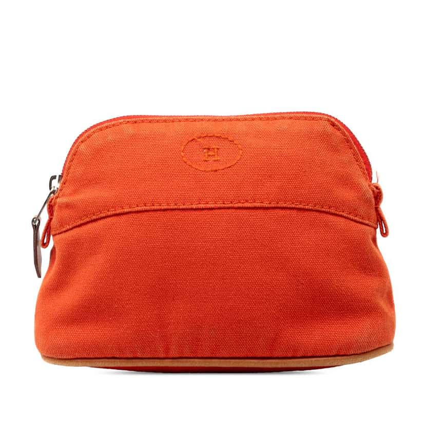 Hermès Mini Toile Bolide Case Orange Canvas Good condition - Front View
