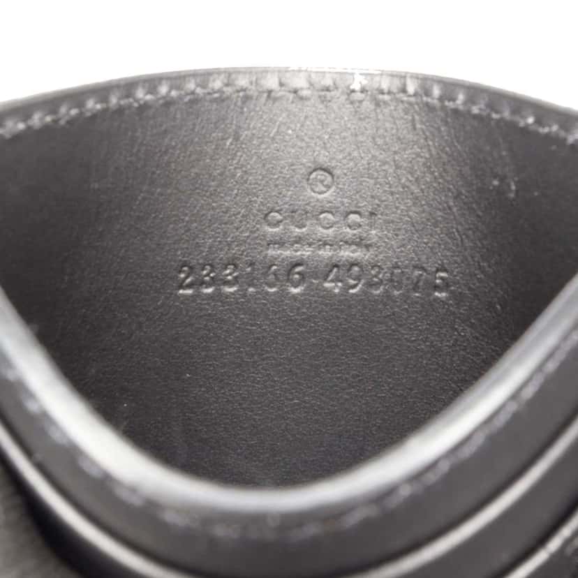 Gucci Guccissima Card Holder Black Leather Good condition - Box View