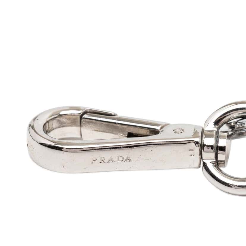 Prada Saffiano and Metal Robot Key Chain Brown Leather Good condition - Inside View