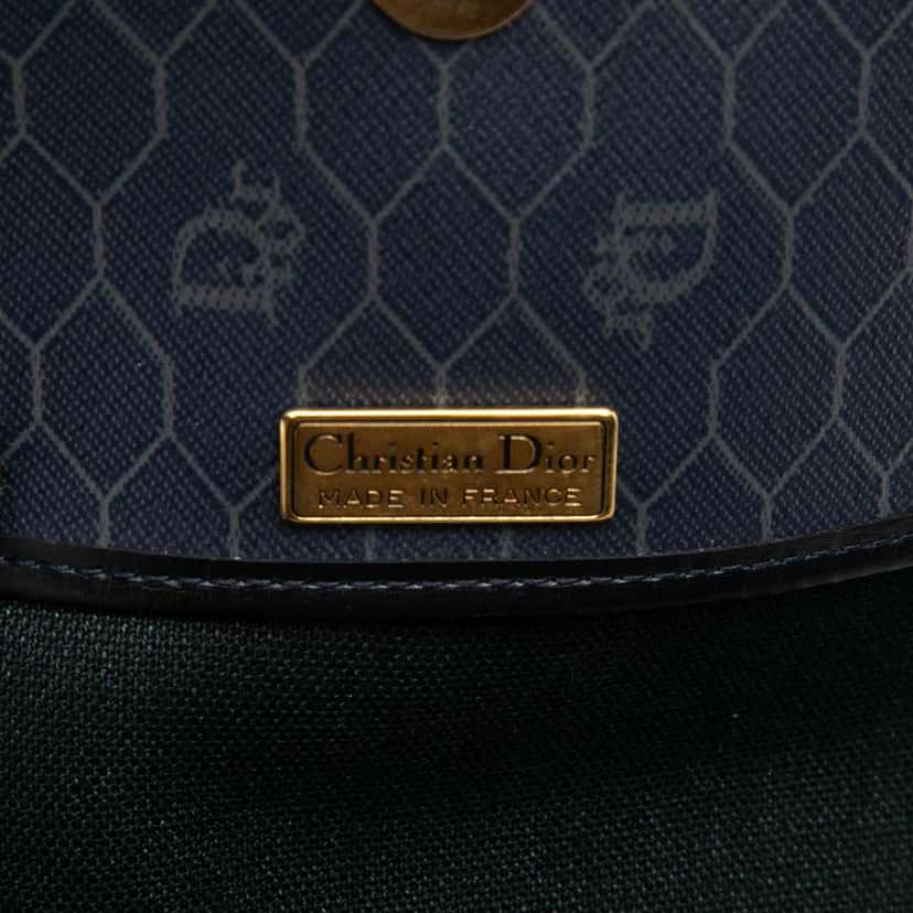 Dior Honeycomb Coated Canvas Crossbody Blue Canvas Good condition - Box View