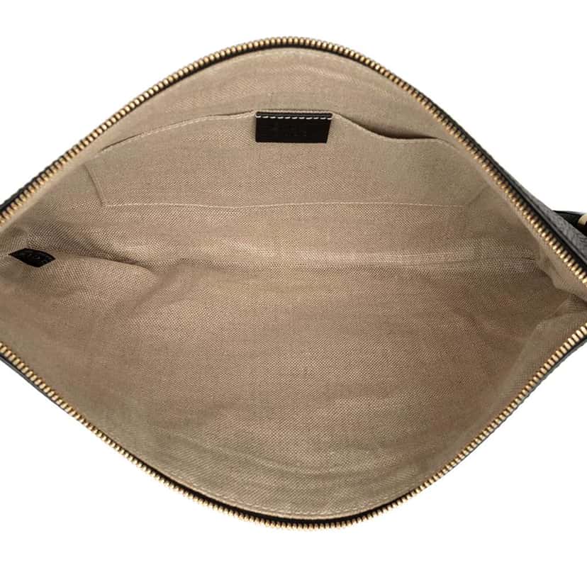 Gucci Calfskin Bamboo Tassel Clutch Black Leather Good condition - Model View