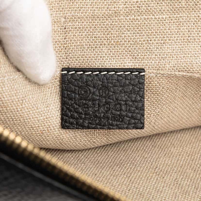 Gucci Calfskin Bamboo Tassel Clutch Black Leather Good condition - Box View