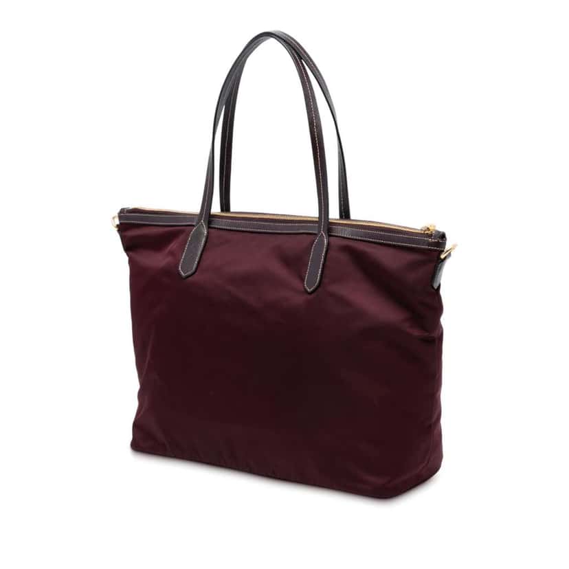 Prada Saffiano Trimmed Tessuto Satchel Red Good condition - Back View