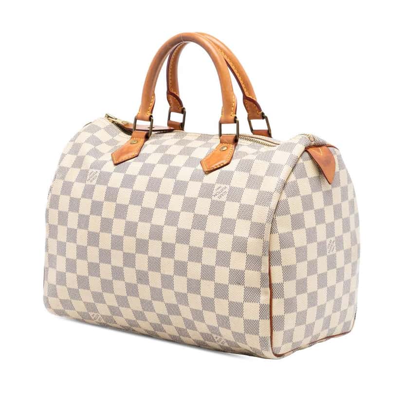 Louis Vuitton Damier Azur Speedy 30 White Good condition - Back View