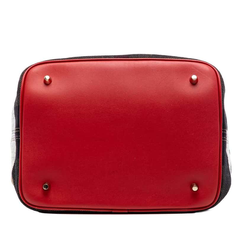 Burberry Medium Mega Check Canvas Ashby Bucket Bag Brown Canvas Good condition - Inside View