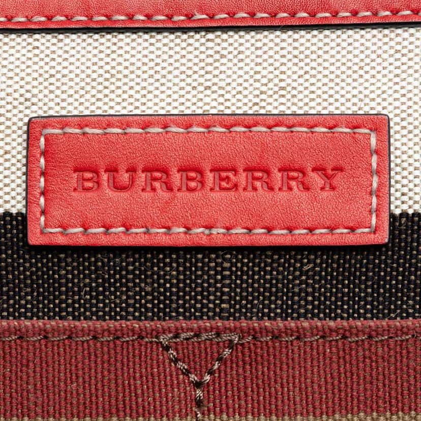 Burberry Medium Mega Check Canvas Ashby Bucket Bag Brown Canvas Good condition - Box View