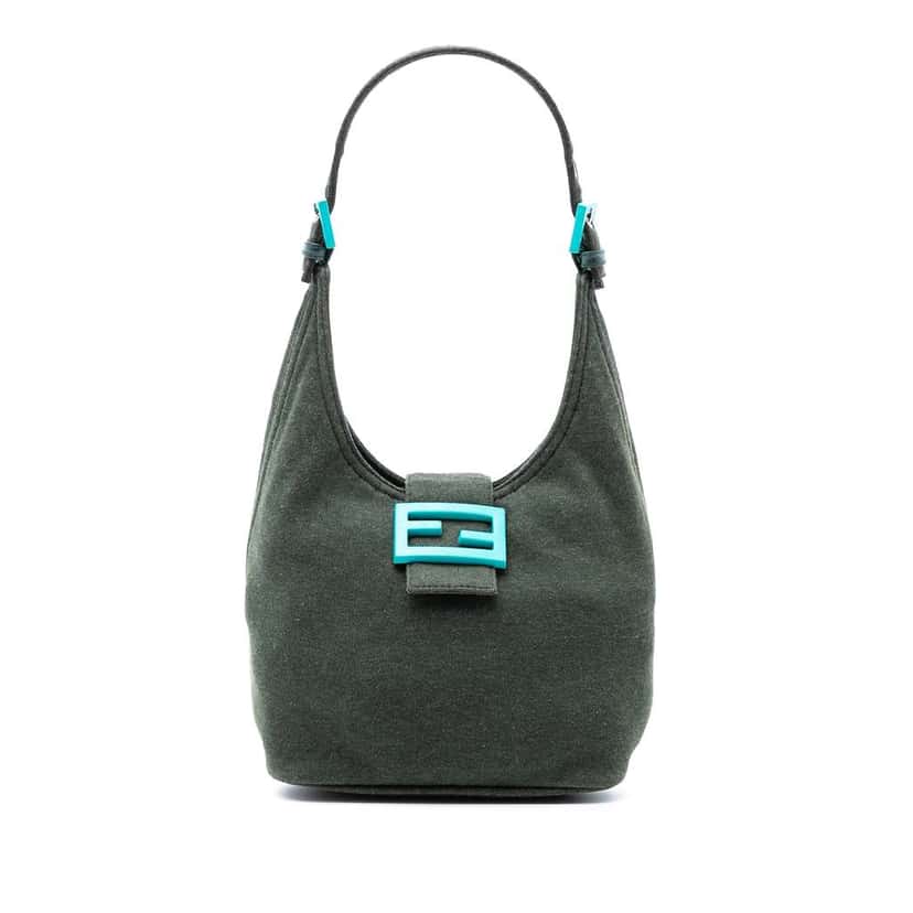 Fendi Cotton Shoulder Bag Green Cotton Good condition - Front View
