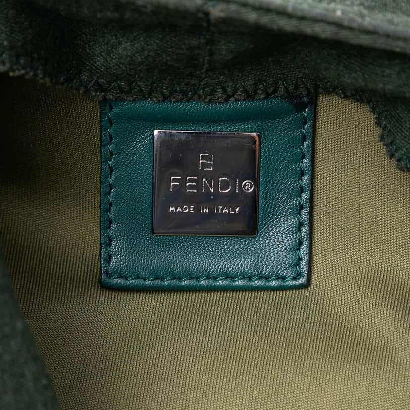 Fendi Cotton Shoulder Bag Green Cotton Good condition - Box View