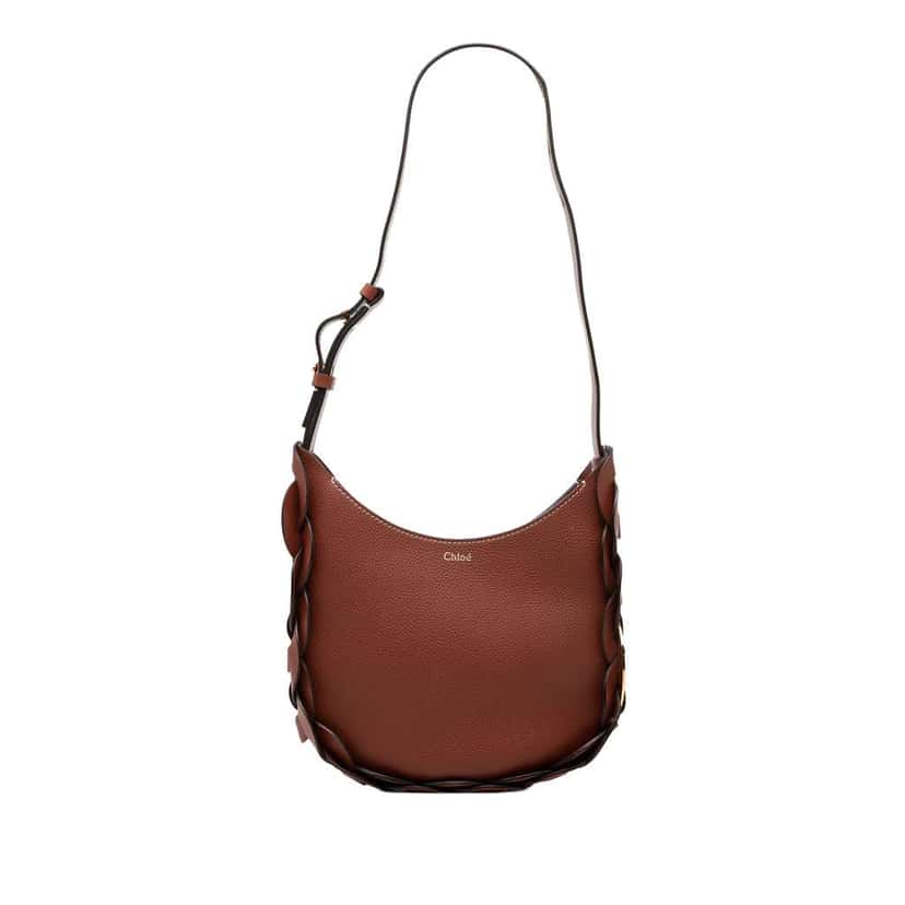 Chloé Small Grained Calfskin Darryl Hobo Brown Leather Very good condition - Front View