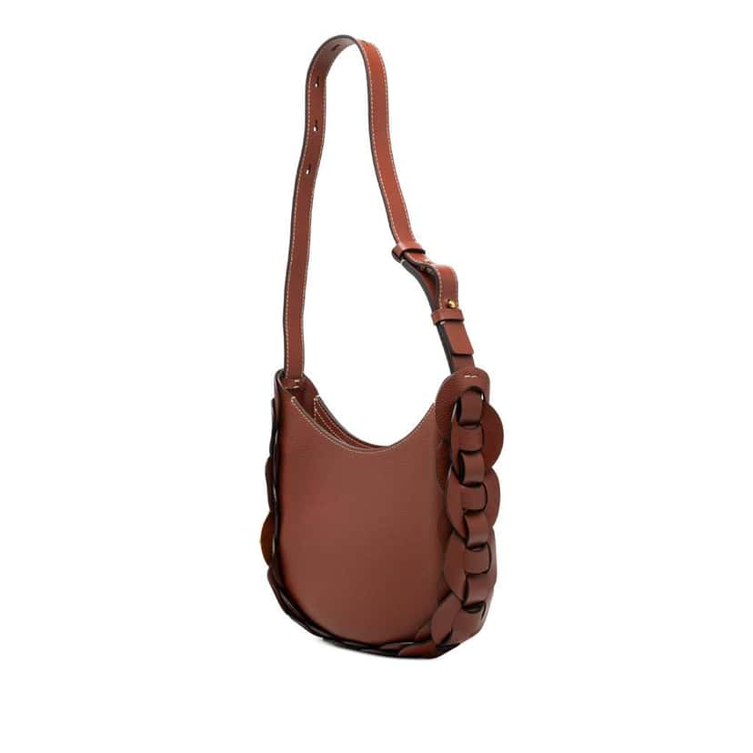 Chloé Small Grained Calfskin Darryl Hobo Brown Leather Very good condition - Back View