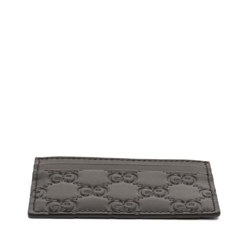 Gucci Guccissima Card Holder Black Leather Never worn - Inside View