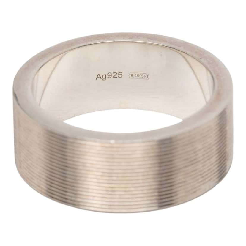 Gucci Sterling Silver Grooved Trademark Band Ring Silver Silver Very good condition - Box View