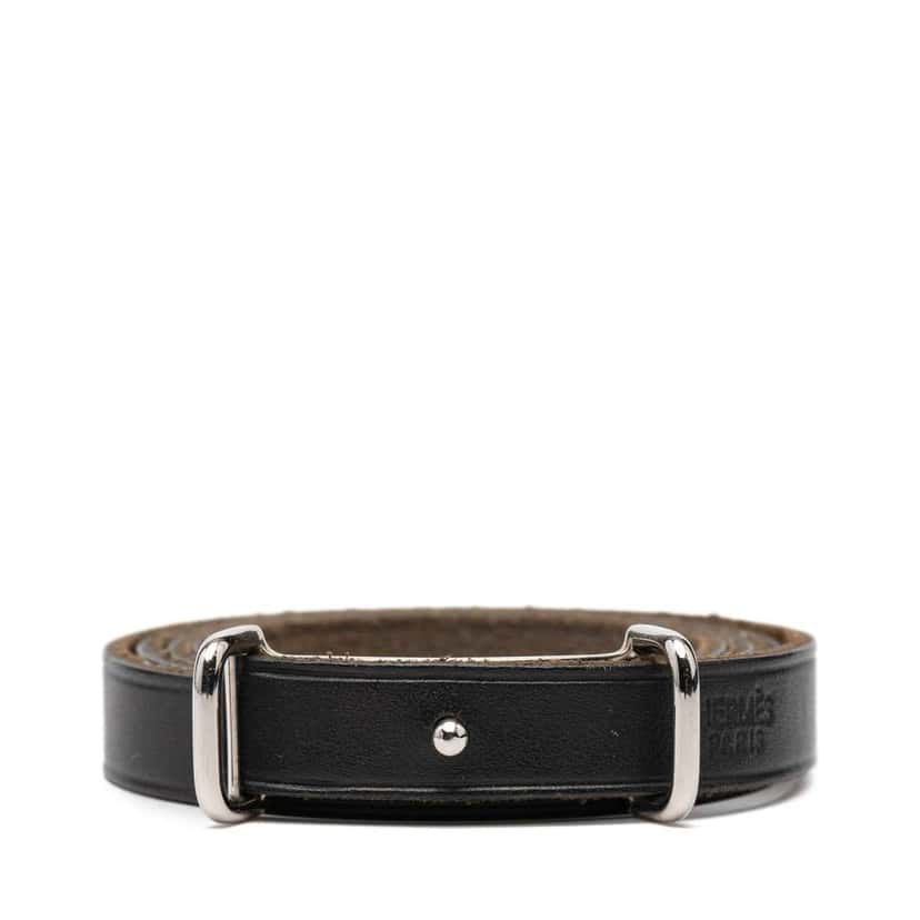 Hermès Swift Api II Double Tour Bracelet Black Leather Very good condition - Front View