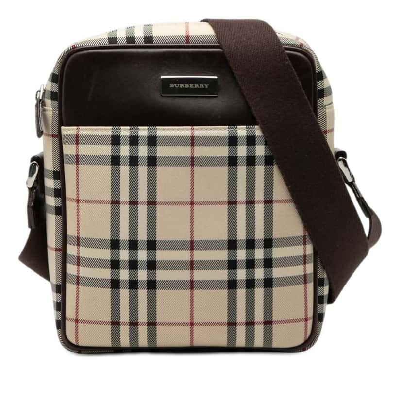 Burberry House Check Canvas Crossbody Beige Very good condition - Front View