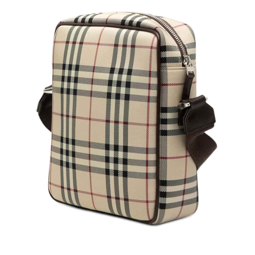 Burberry House Check Canvas Crossbody Beige Very good condition - Back View