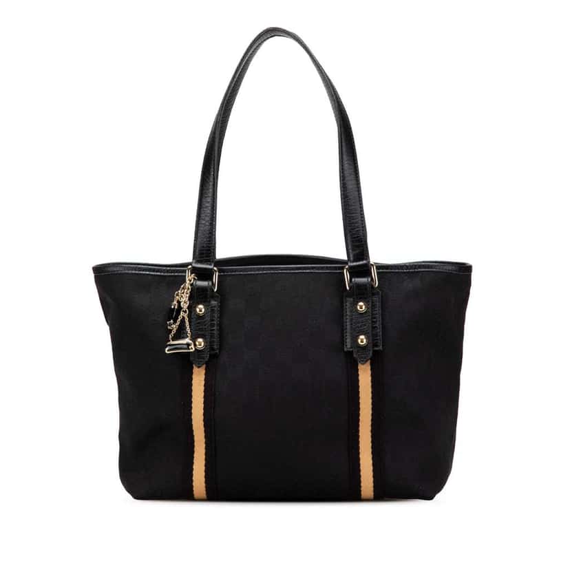 Gucci GG Canvas Jolicoeur Tote Black Canvas Very good condition - Front View