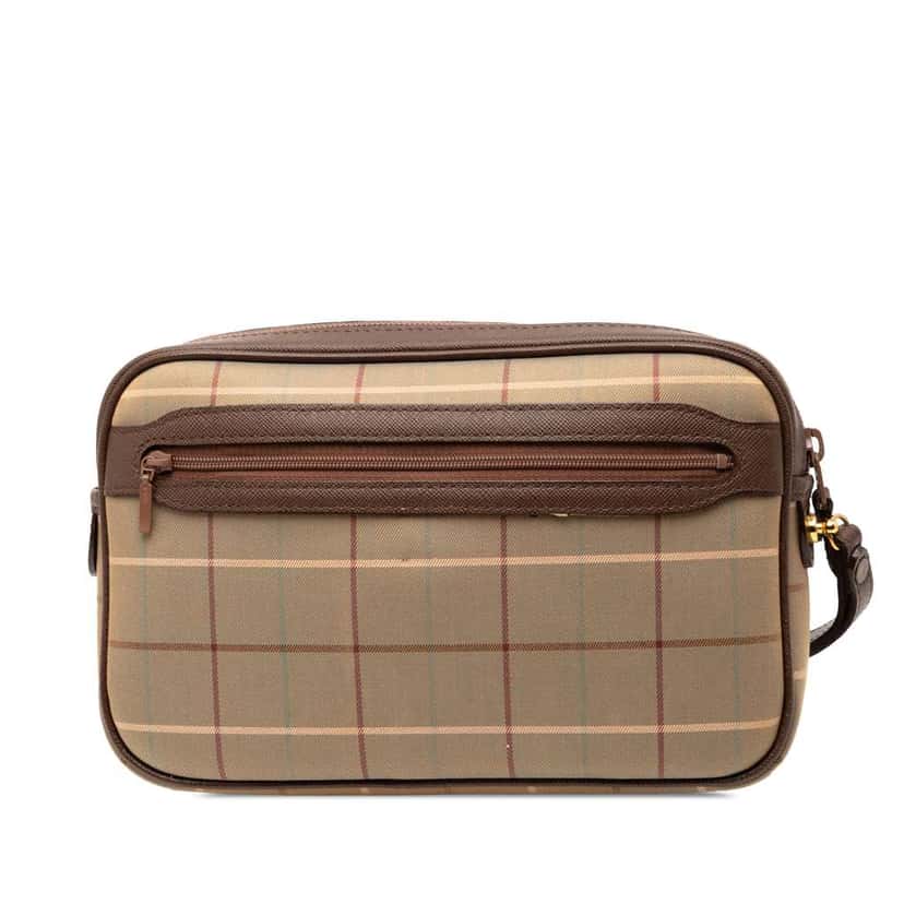 Burberry Vintage Check Canvas Clutch Brown Canvas Very good condition - Back View