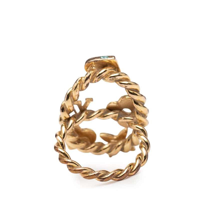 Louis Vuitton Gold Plated and Enamel Sweet Monogram Ring Gold Metal Very good condition - Inside View