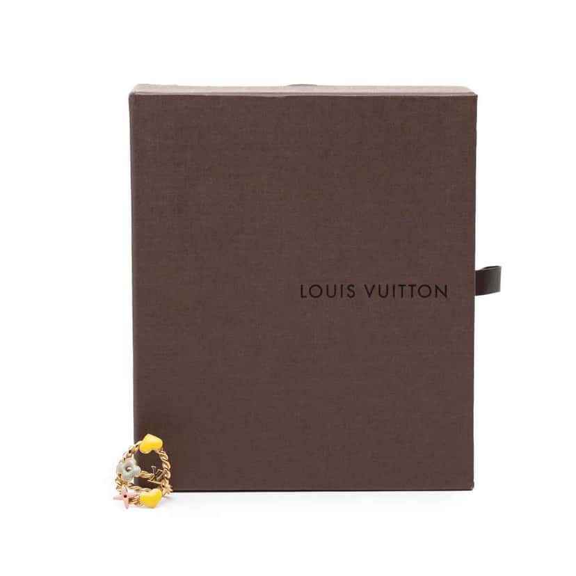 Louis Vuitton Gold Plated and Enamel Sweet Monogram Ring Gold Metal Very good condition - Box View