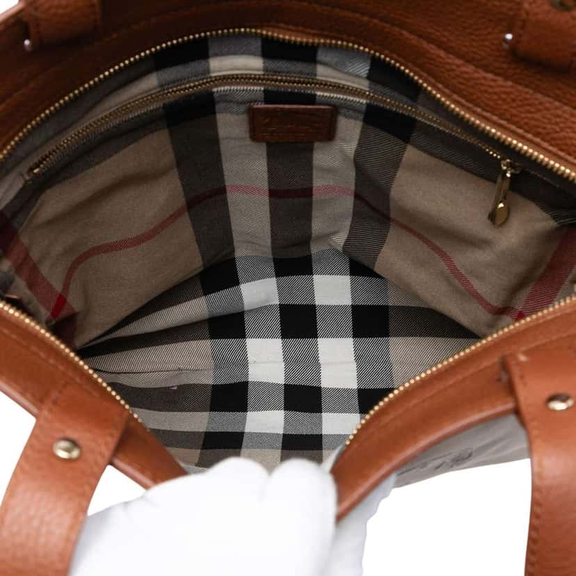 Burberry Canvas Stowell Roll Up Tote Brown Canvas Very good condition - Model View