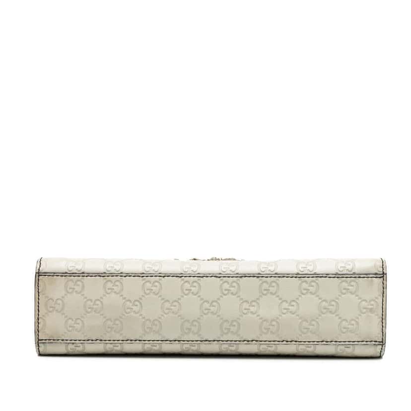 Gucci Medium Guccissima Emily Shoulder Bag White Leather Very good condition - Inside View
