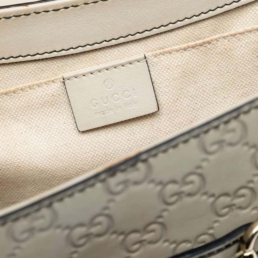 Gucci Medium Guccissima Emily Shoulder Bag White Leather Very good condition - Box View