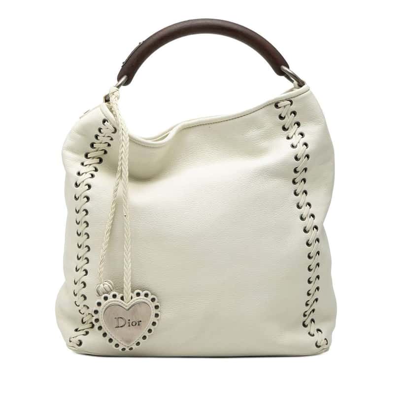 Dior Leather Ethnic Hobo White Leather Very good condition - Front View