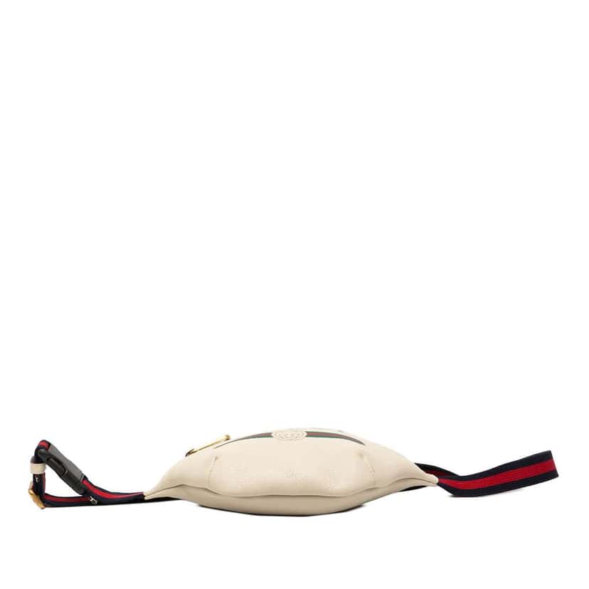 Gucci Small Grained Calfskin Logo Belt Bag White Leather Good condition - Inside View