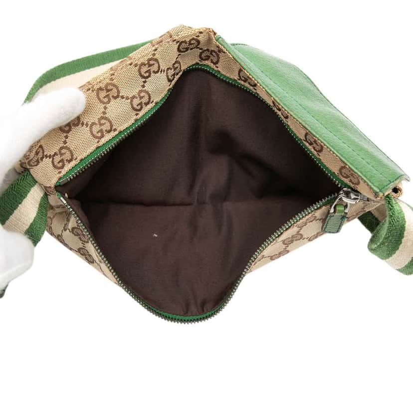 Gucci GG Canvas Web Double Pocket Belt Bag Beige Good condition - Model View