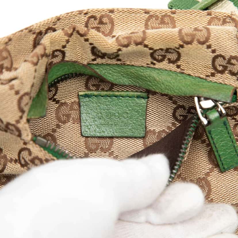 Gucci GG Canvas Web Double Pocket Belt Bag Beige Good condition - Box View