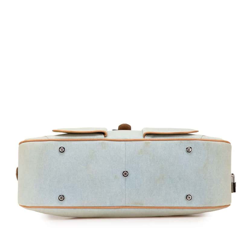 Dior Denim Double Saddle Bowler Bag Blue Denim Good condition - Inside View