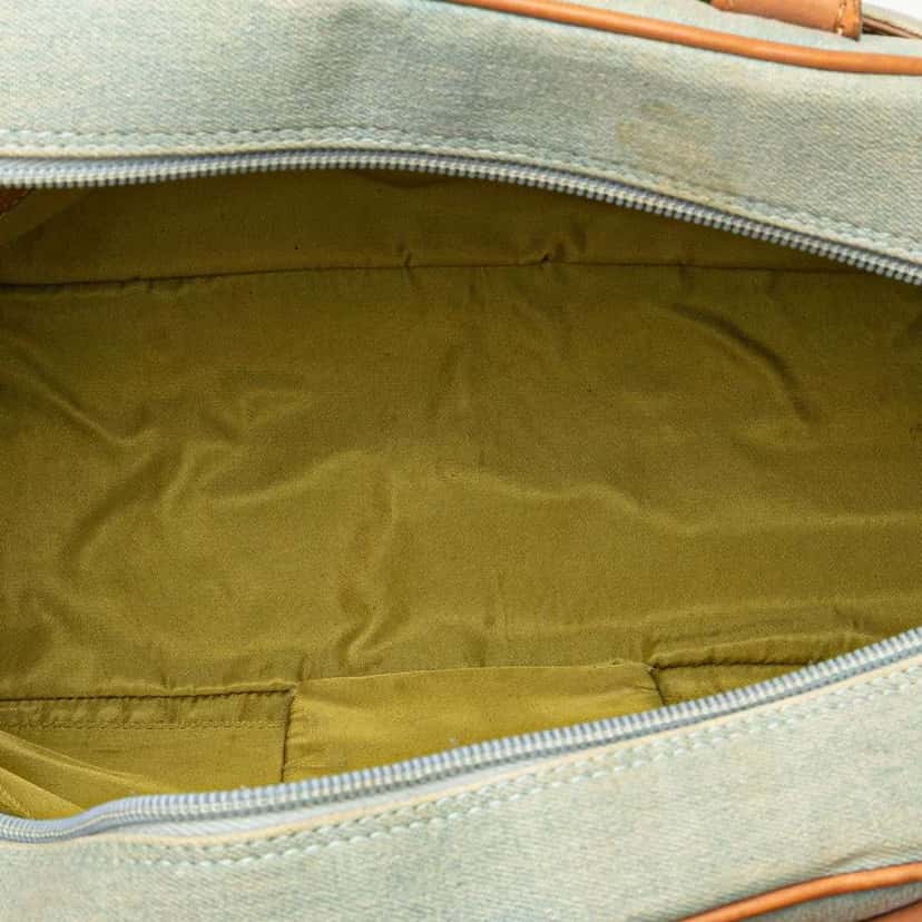 Dior Denim Double Saddle Bowler Bag Blue Denim Good condition - Model View