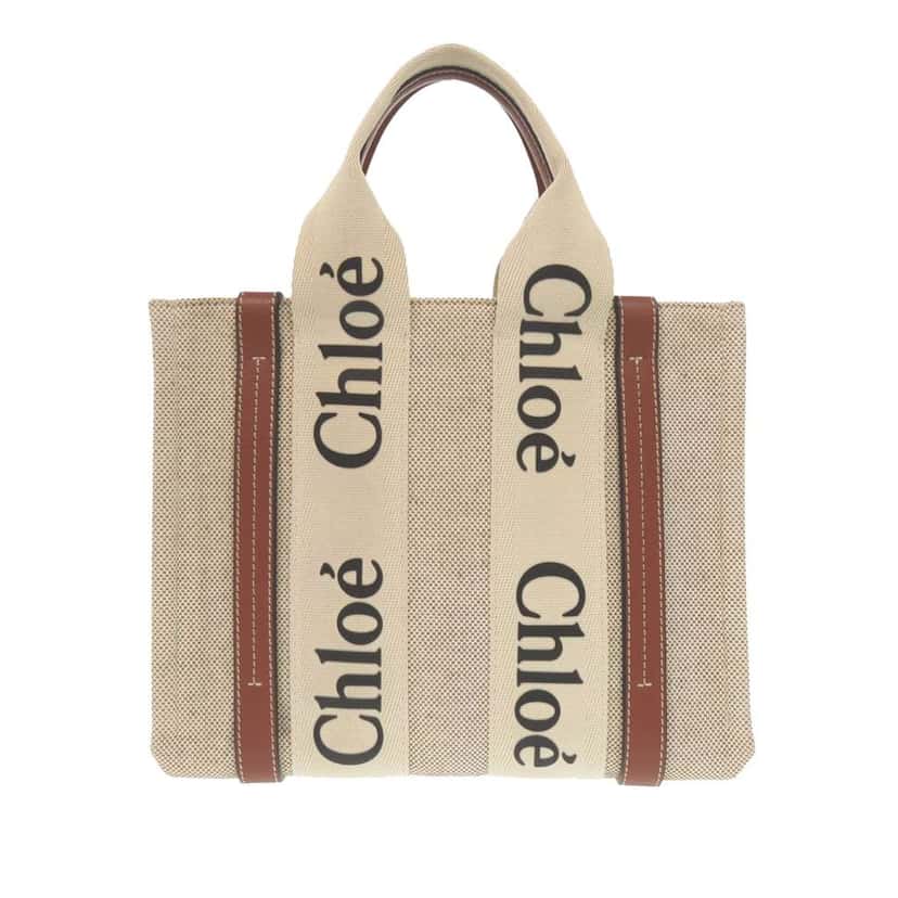 Chloé Small Canvas Woody Tote Beige Canvas Very good condition - Front View