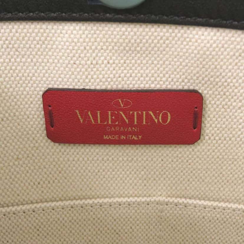 Valentino Medium Canvas Rockstud VLTN Tote White Canvas Good condition - Box View