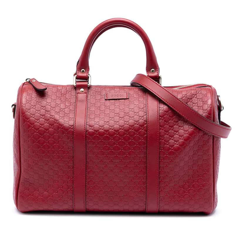 Gucci Medium Microguccissima Satchel Red Leather Good condition - Front View