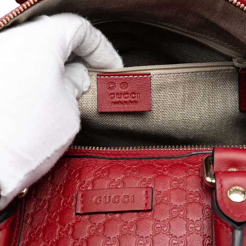 Gucci Medium Microguccissima Satchel Red Leather Good condition - Box View