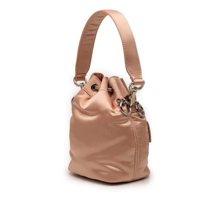 Fendi Mini Satin Mon Tresor Bucket Bag Pink Satin Good condition - Back View