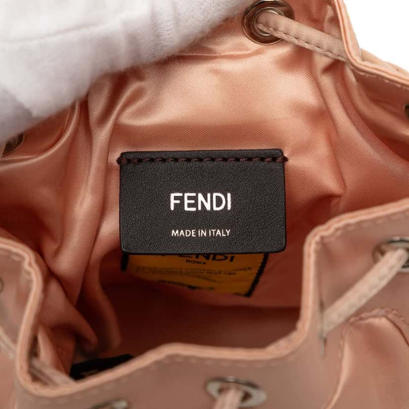 Fendi Mini Satin Mon Tresor Bucket Bag Pink Satin Good condition - Box View