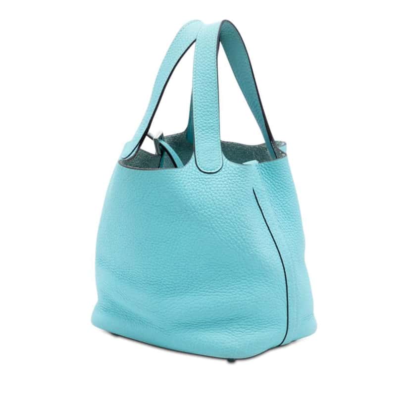 Hermès Clemence Picotin Lock 18 Blue Leather Very good condition - Back View