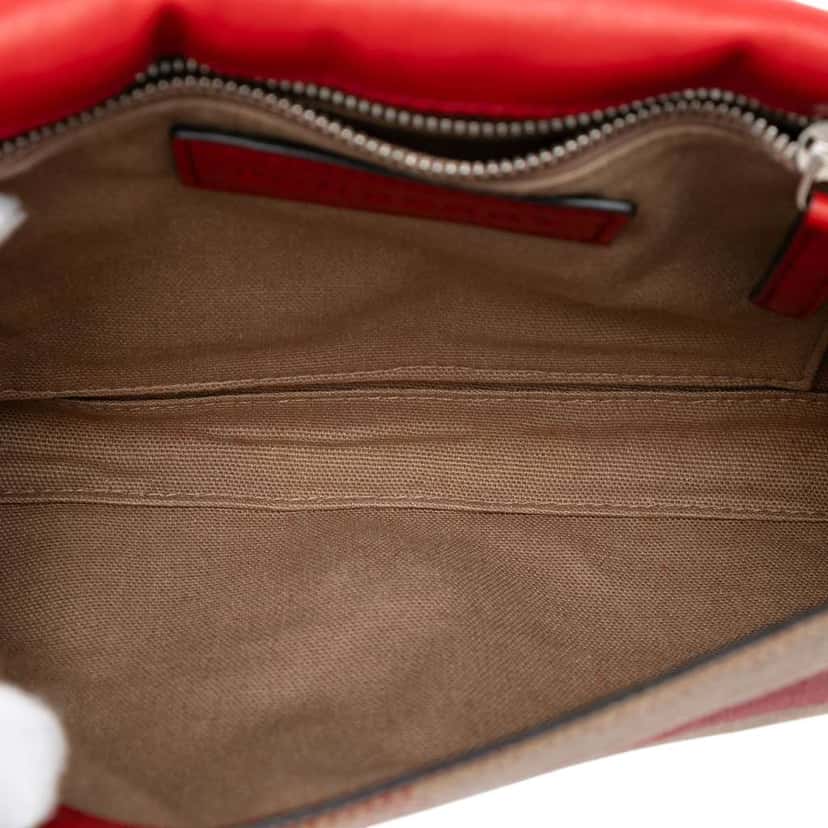 Burberry Leather and House Check Canvas Henham Crossbody Red Leather Good condition - Model View