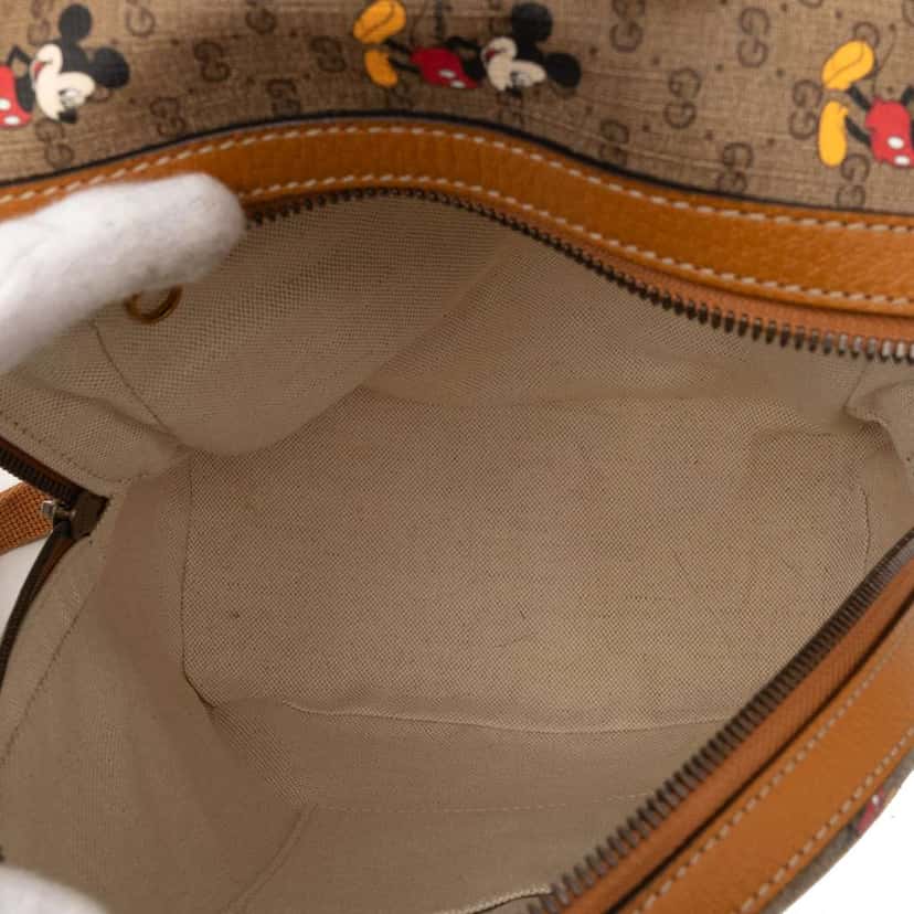 Gucci Disney Small Micro GG Supreme Mickey Mouse Dome Backpack Brown Canvas Good condition - Model View