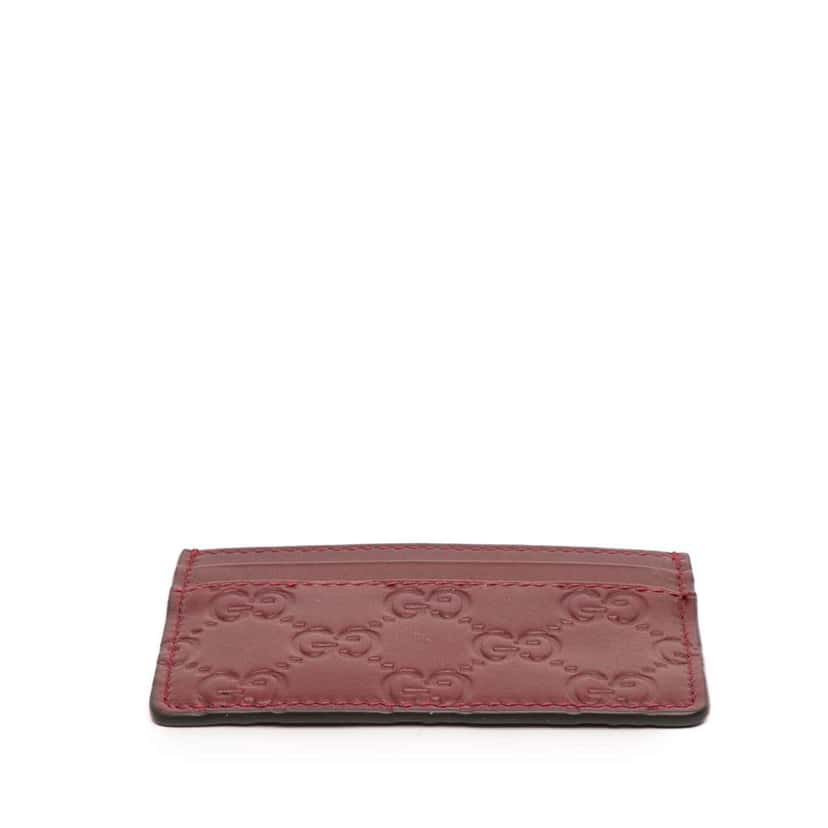 Gucci Guccissima Card Holder Red Leather Good condition - Inside View