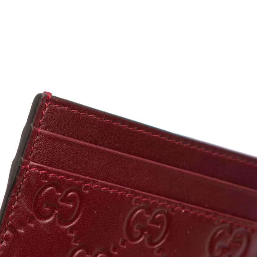 Gucci Guccissima Card Holder Red Leather Good condition - Box View