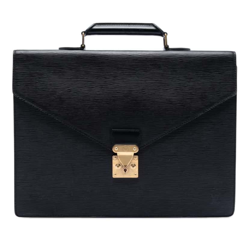 Louis Vuitton Epi Serviette Conseiller Black Leather Good condition - Front View