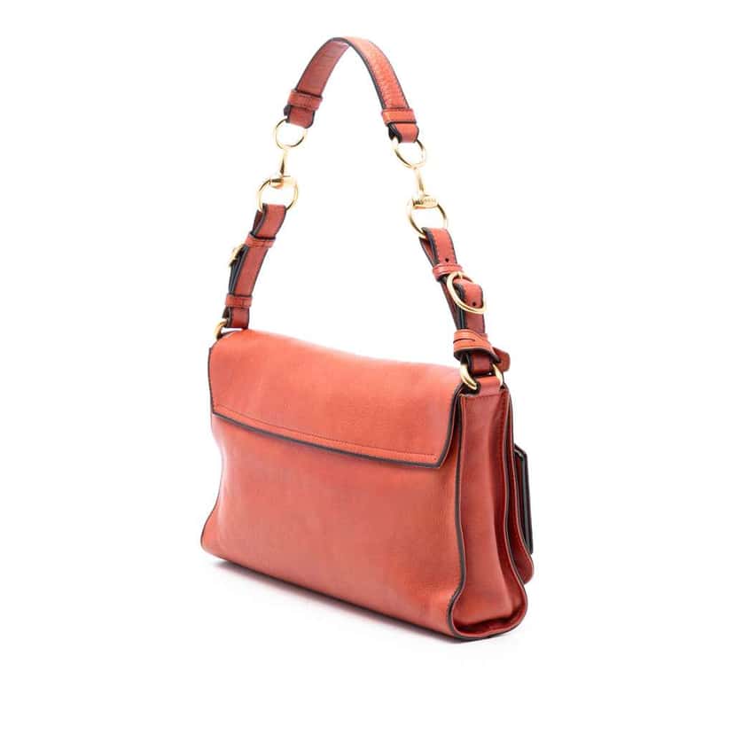 Gucci Leather Harness Shoulder Bag Orange Leather Good condition - Back View