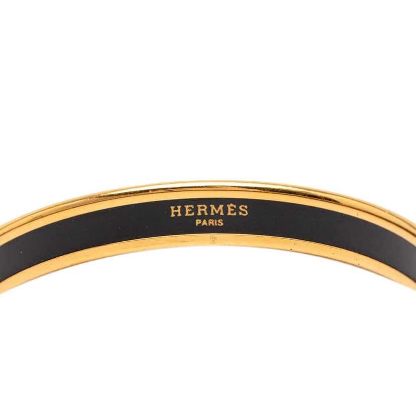 Hermès Narrow Diamond Motif Enamel Bangle 62 Orange Good condition - Box View